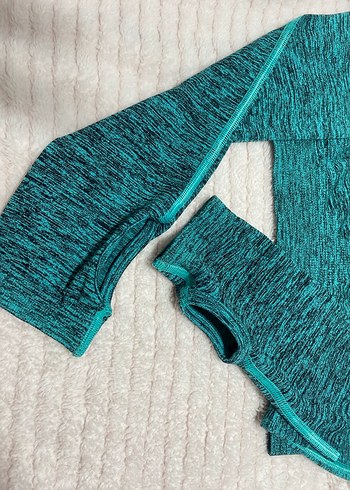 s Beden Kadın Turkuaz Uzun Kollu Tie-Dye Örme Sweatshirt