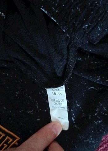 Standart Beden Beden Siyah Nakışlı Erkek Çocuk Rahat Eşofman