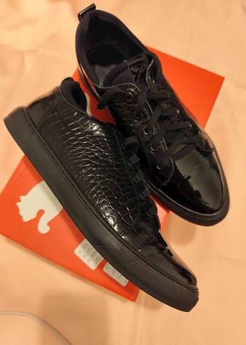 Hotiç siyah gerçek deri rugan ayakkabı - Görsel 2