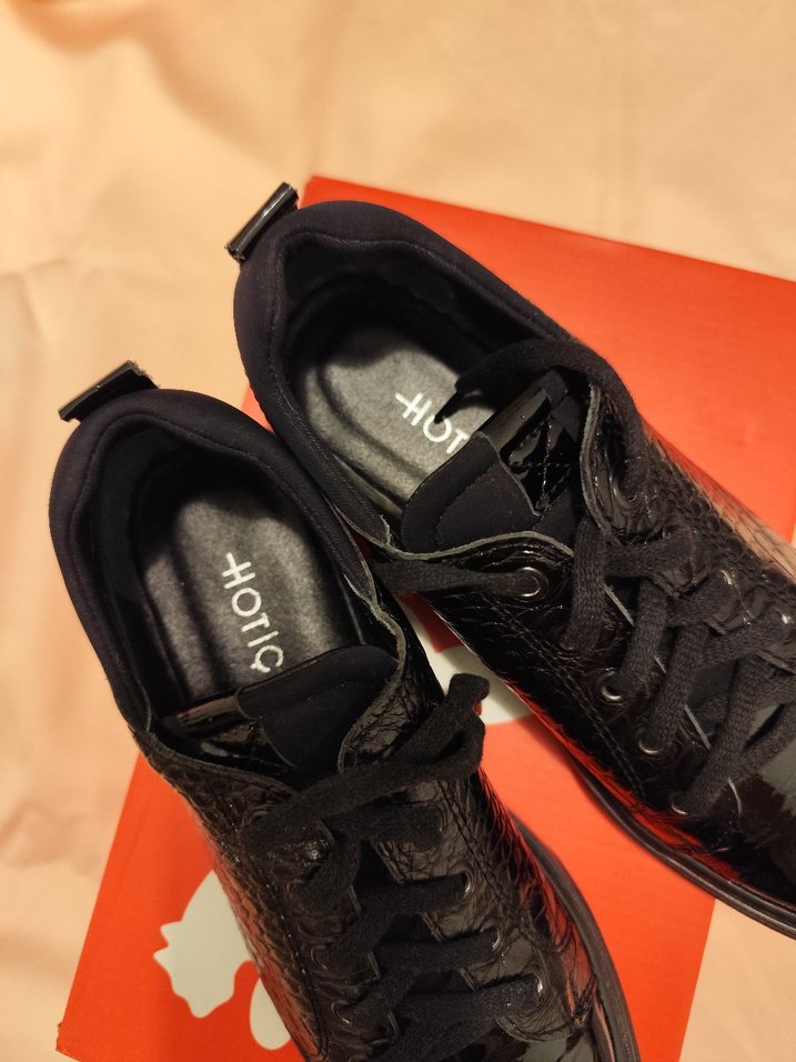 Hotiç siyah gerçek deri rugan ayakkabı - Görsel 3