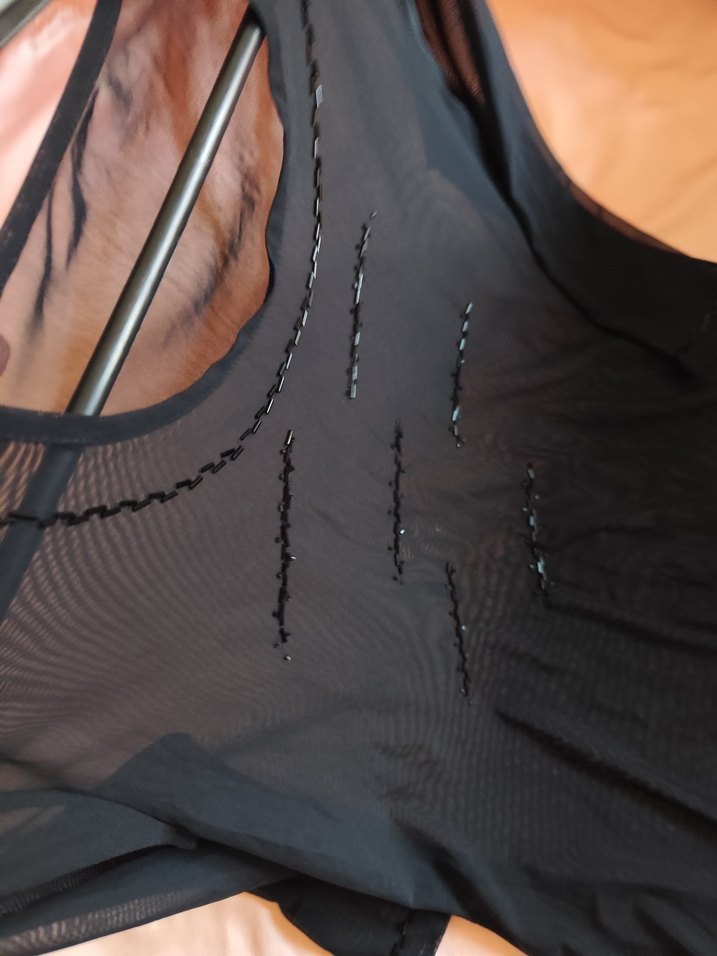 Siyah Düz Desenli transparan bluz - Görsel 2