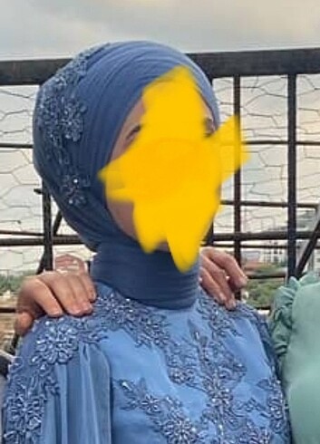 36 Beden mavi Renk Abiye