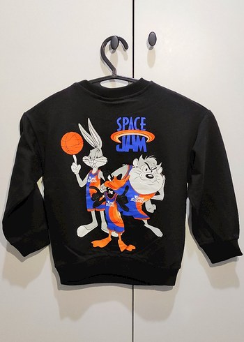 Gap Çocuk Unisex Siyah Space Jam Baskılı Sweatshirt