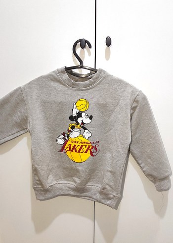 Kız Çocuk Gri Mickey Baskılı Sweatshirt