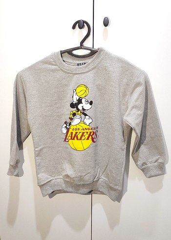 24-36 Ay Beden Kız Çocuk Gri Mickey Baskılı Sweatshirt