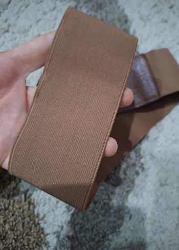 Kahverengi lastikli Bohem Geniş Kemer - Görsel 3