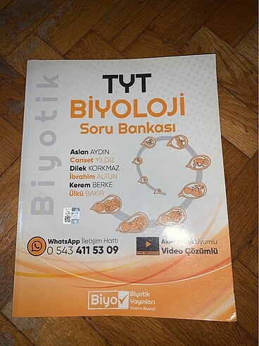 Biyotik yayınları biyoloji TYT test kitabı