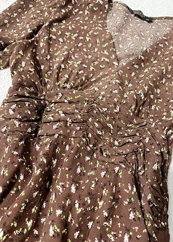 Tatlı, Şık, Bohem Çiçekli Quzu Elbise - Görsel 5