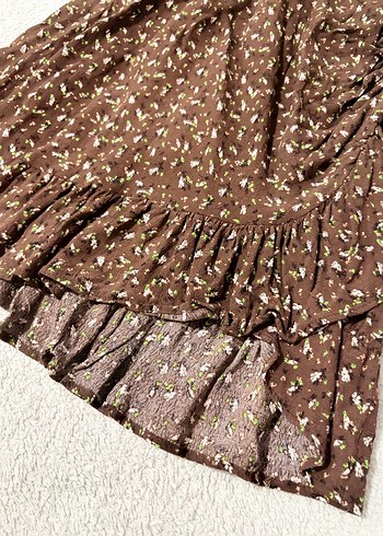 Tatlı, Şık, Bohem Çiçekli Quzu Elbise - Görsel 8