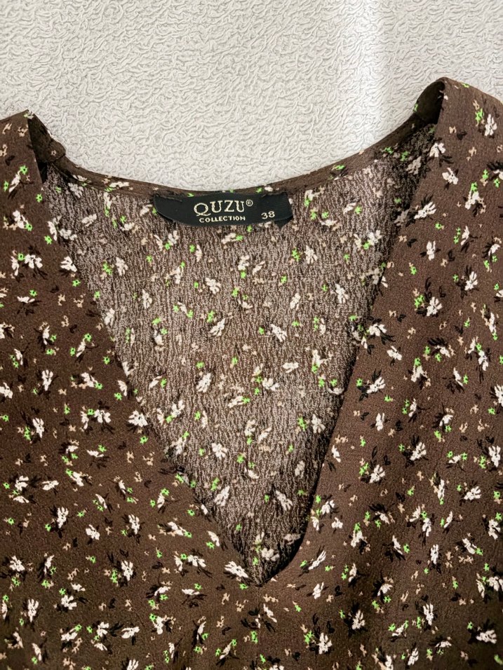 Tatlı, Şık, Bohem Çiçekli Quzu Elbise - Görsel 3