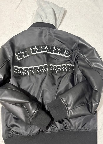 ZARA Kadın Siyah Deri Kollu Kapüşonlu Ceket - Görsel 8