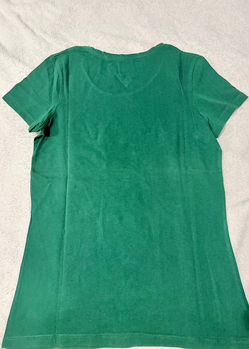 Vintage Tommy Hilfiger Koyu Yeşil Baskılı Kadın Tişört - Görsel 5