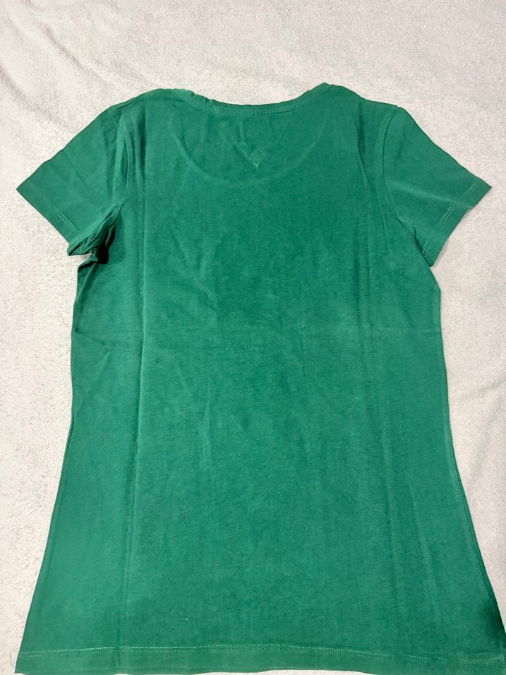 Vintage Tommy Hilfiger Koyu Yeşil Baskılı Kadın Tişört - Görsel 5