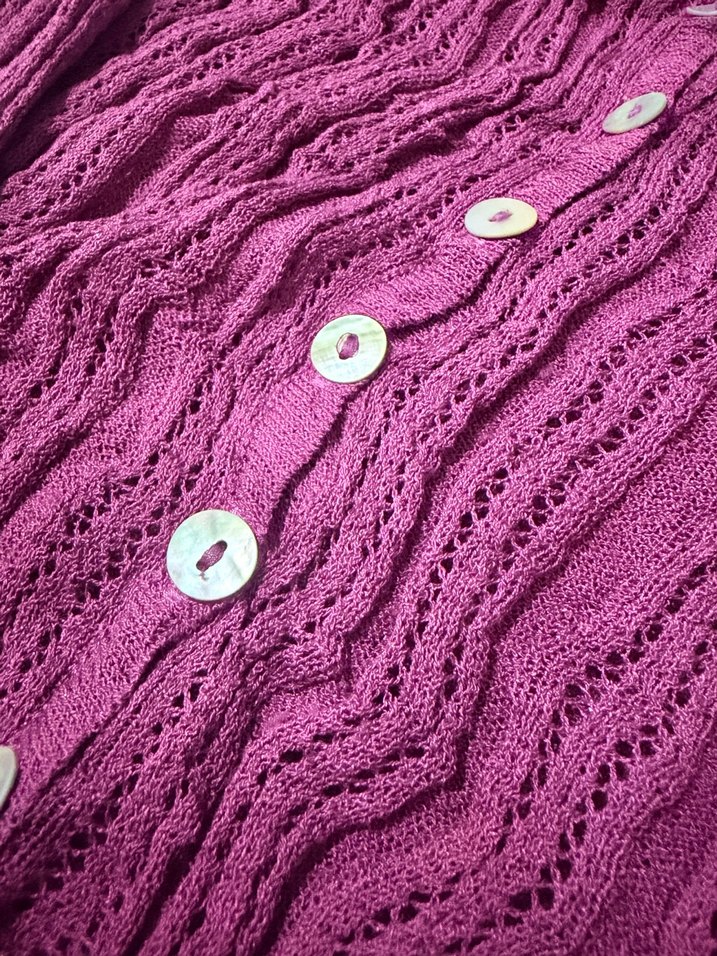 Mor renk düğmeli bluz - Görsel 5