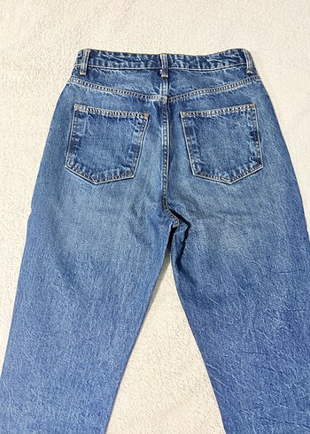 Kadın Mavi Denim Regular Mom Jean - Görsel 4