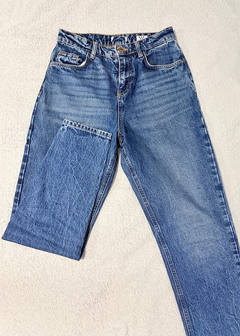 Kadın Mavi Denim Regular Mom Jean - Görsel 3