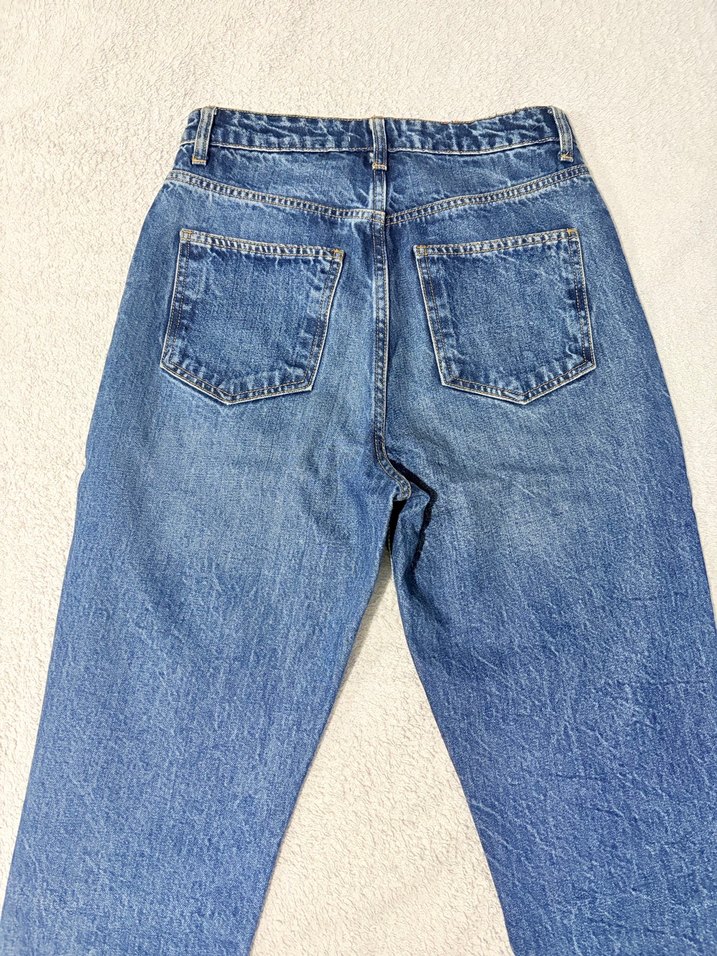 Kadın Mavi Denim Regular Mom Jean - Görsel 4