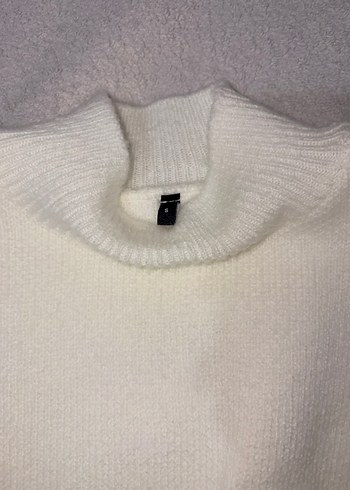 Düğmeli Beyaz Kadın Triko Kazak - Görsel 6