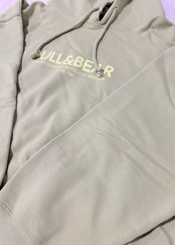 Pull&Bear Fıstık Yeşili Kapüşonlu Oversize Sweatshirt - Görsel 2