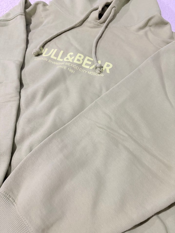 Pull&Bear Fıstık Yeşili Kapüşonlu Oversize Sweatshirt - Görsel 2