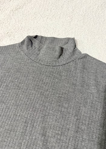 Benetton Antrasit Kadın Boğazlı Triko Kazak - Görsel 4