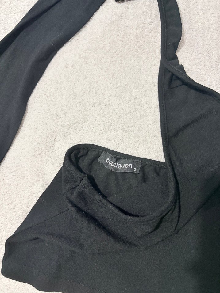 Botique Tek Kollu Siyah Bluz - Görsel 2