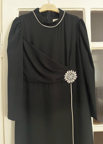 Siyah Uzun Kollu Elbise - Görsel 6