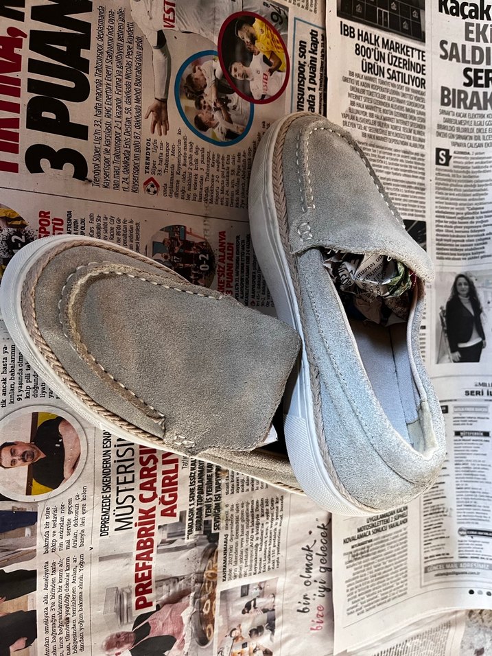 Gri Süet zara marka ayakkabı - Görsel 3