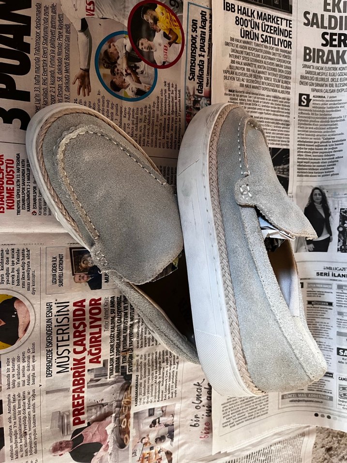Gri Süet zara marka ayakkabı - Görsel 2