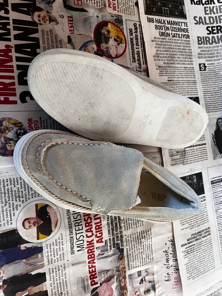 Gri Süet zara marka ayakkabı - Görsel 4