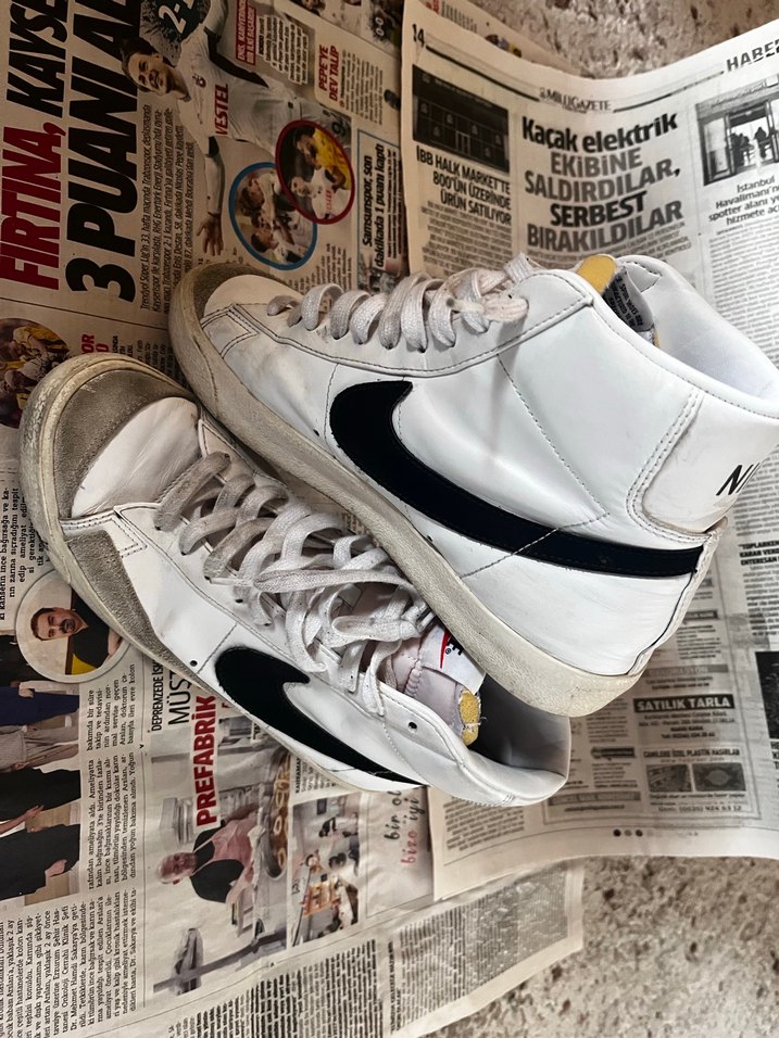 Beyaz Siyah Nike  Spor Ayakkabı - Görsel 2