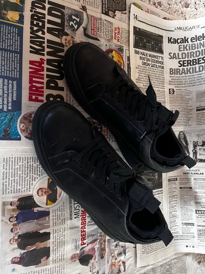 Siyah Erkek Günlük Spor Ayakkabı Velcro - Görsel 2