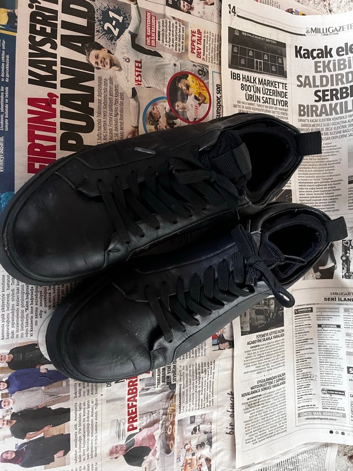 Siyah Erkek Günlük Spor Ayakkabı Velcro - Görsel 3