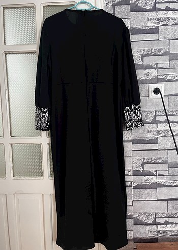 Uzun Siyah Gotik Kadın Elbise - Görsel 2