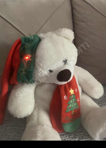 Barbie Yılbaşı Temalı Beyaz Peluş Ayı