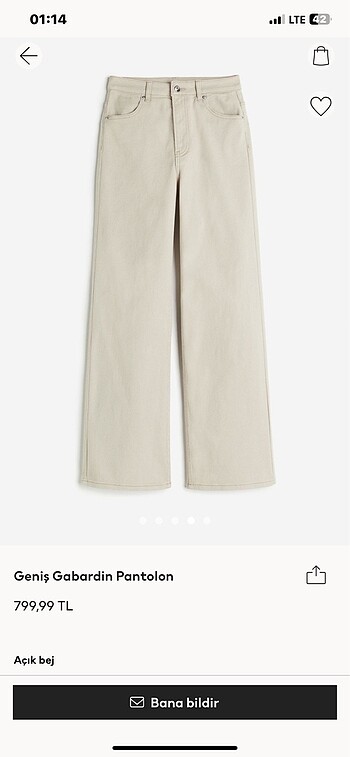 H&M geniş gabardin pantolon