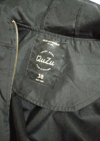 Siyah Kapüşonlu Midi Yağmurluk, ruzgarlik - Görsel 5