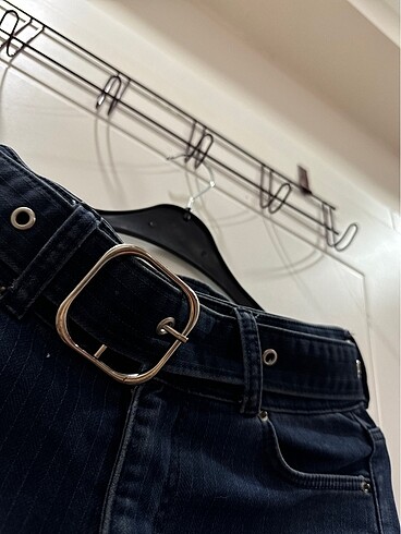 Kot jeans lacivert kemerli