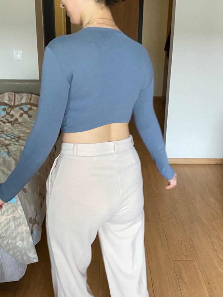 Gri Uzun Kollu crop - Görsel 2