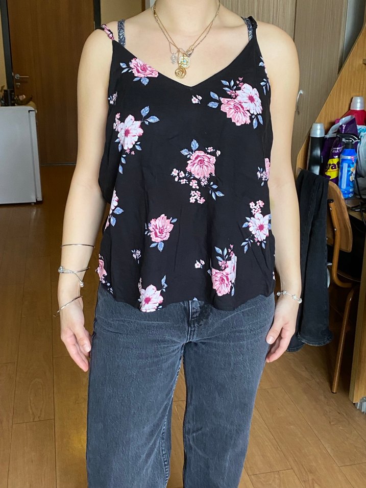 Pembe Çiçekli bluz - Görsel 3