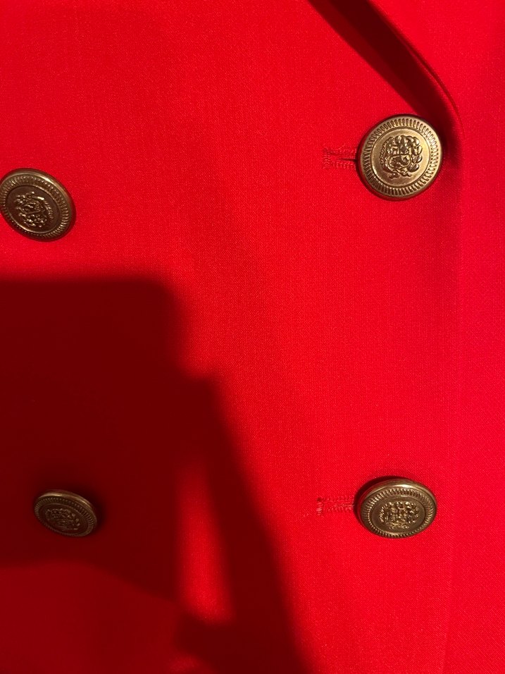 Düğmeli Kırmızı Ceket Elbise - Görsel 5