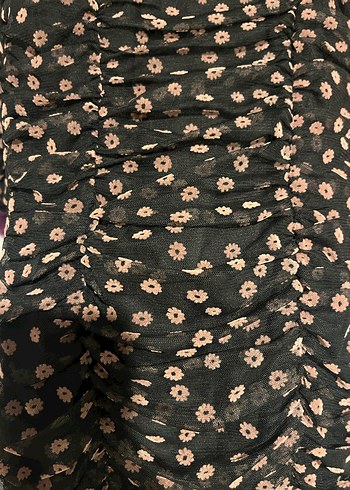 Uzun Kollu, Büzgülü Mini Elbise - Görsel 2