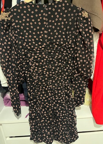 Uzun Kollu, Büzgülü Mini Elbise - Görsel 4