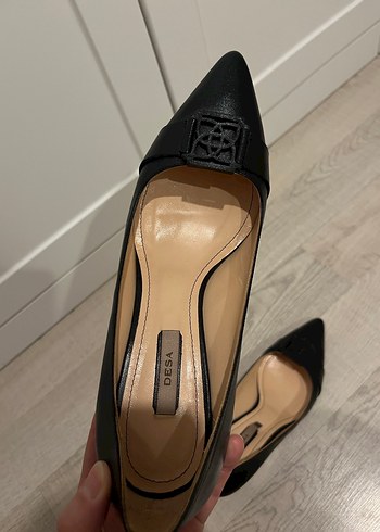 Klasik Siyah Stiletto Tokalı Kadın Ayakkabı-39 numara-DESA - Görsel 5