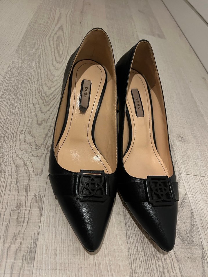 Klasik Siyah Stiletto Tokalı Kadın Ayakkabı-39 numara-DESA - Görsel 3