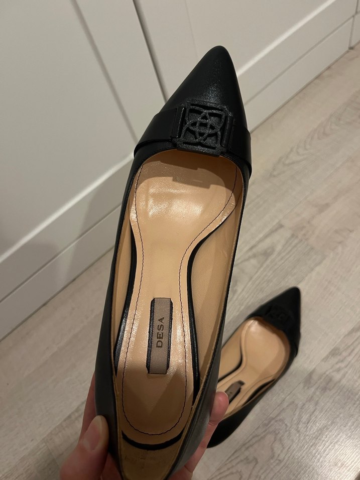 Klasik Siyah Stiletto Tokalı Kadın Ayakkabı-39 numara-DESA - Görsel 5