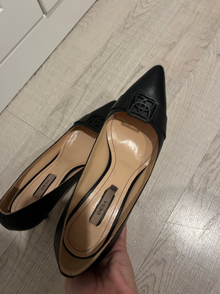 Klasik Siyah Stiletto Tokalı Kadın Ayakkabı-39 numara-DESA - Görsel 2