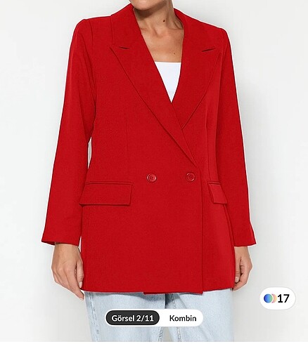 Kırmızı astarlı blazer ceket