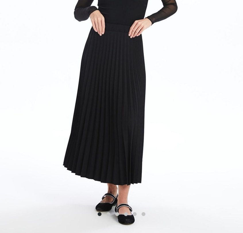 kahverengi Pileli Uzun Kadın Etek - Görsel 2