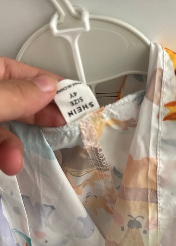 4 Yaş Beden Çocuklar için Kapüşonlu Renkli Desenli Yağmurluk